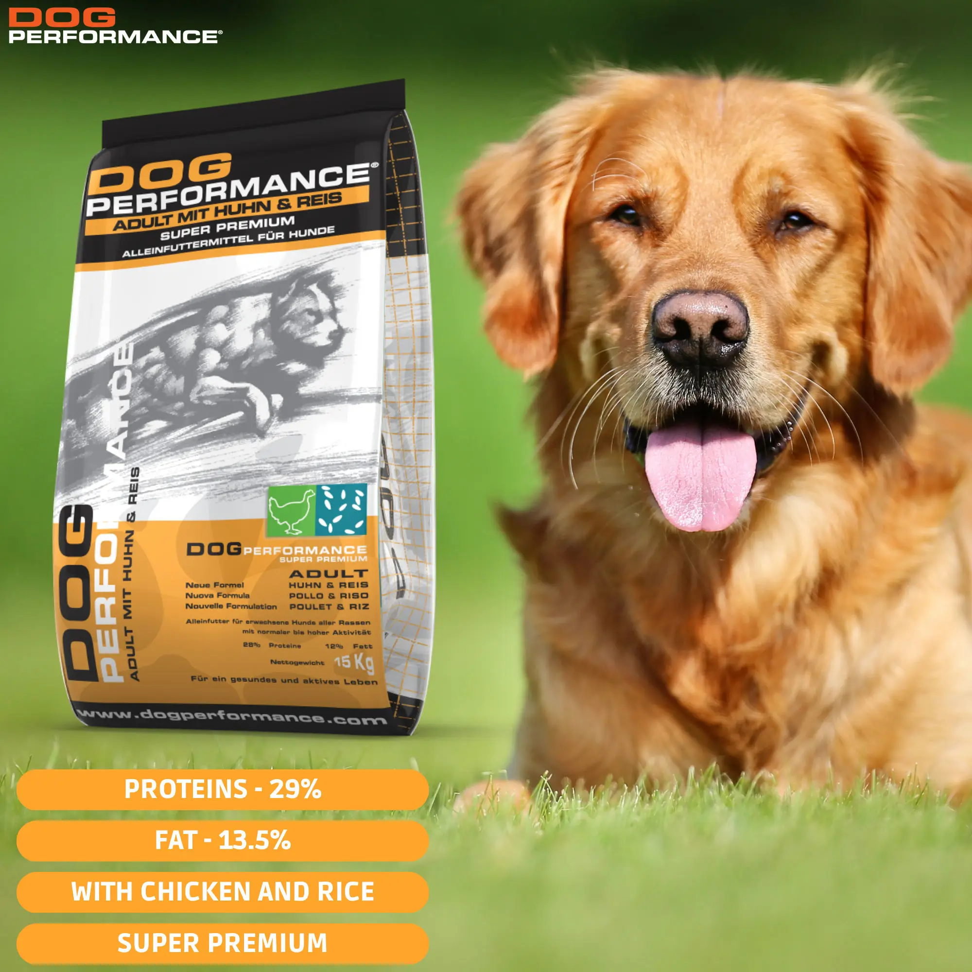 Optimal Nutrition Premium Chicken Rice Dry Food for Adults 15 kg Performance Meal for Daily Activities for Cats Packaged in Bag