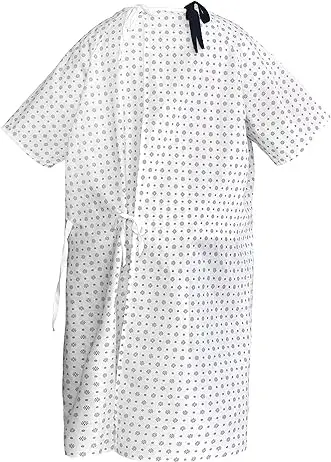 Wholesale Prices Export Quality Men Women Printed Patient Gowns 100% Polyester Hospital Gowns full length gown