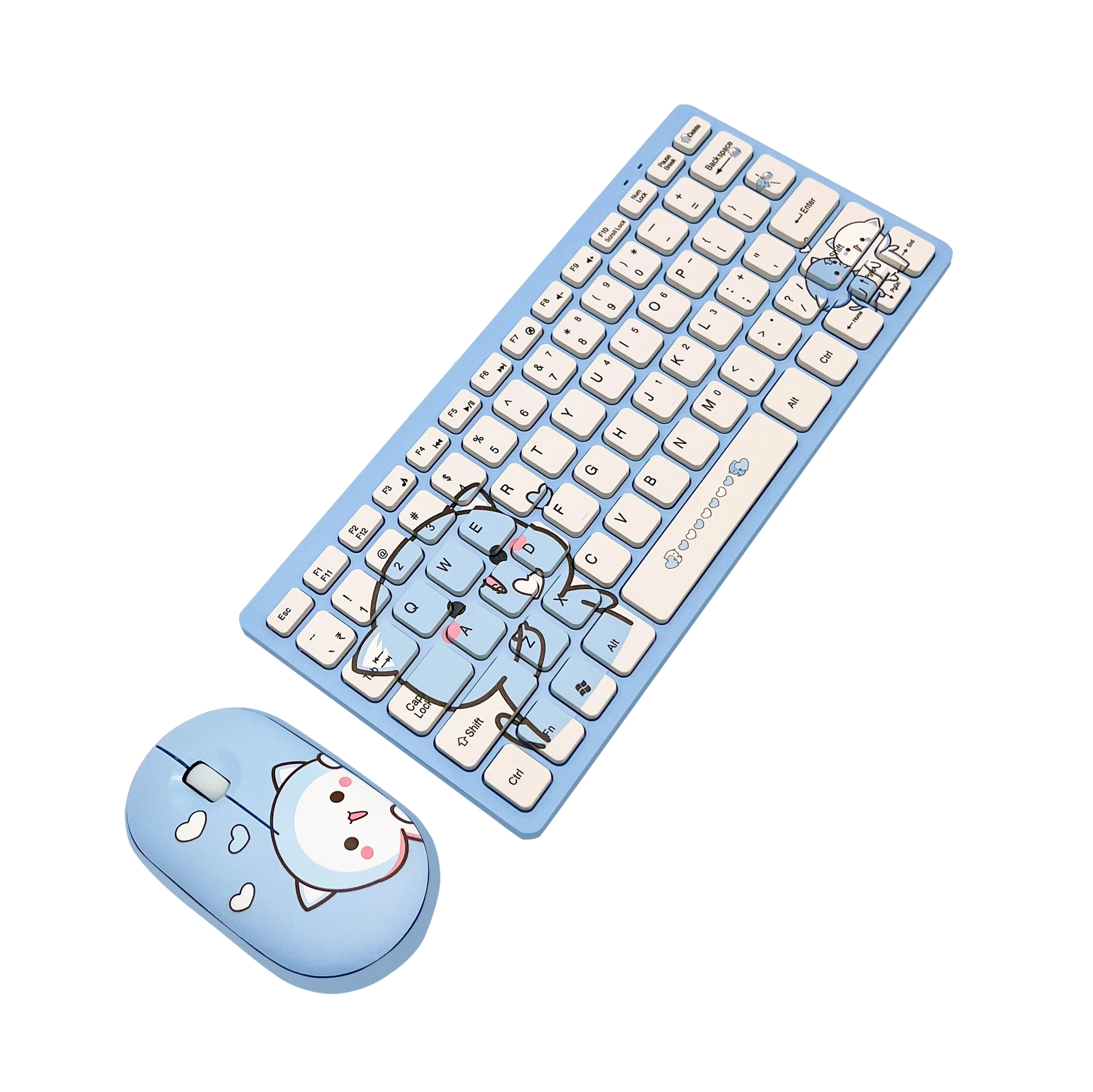 2.4G USB Mini keyboard Mouse Combos Noiseless carton Keyboard with mouse set For PC Laptop TV