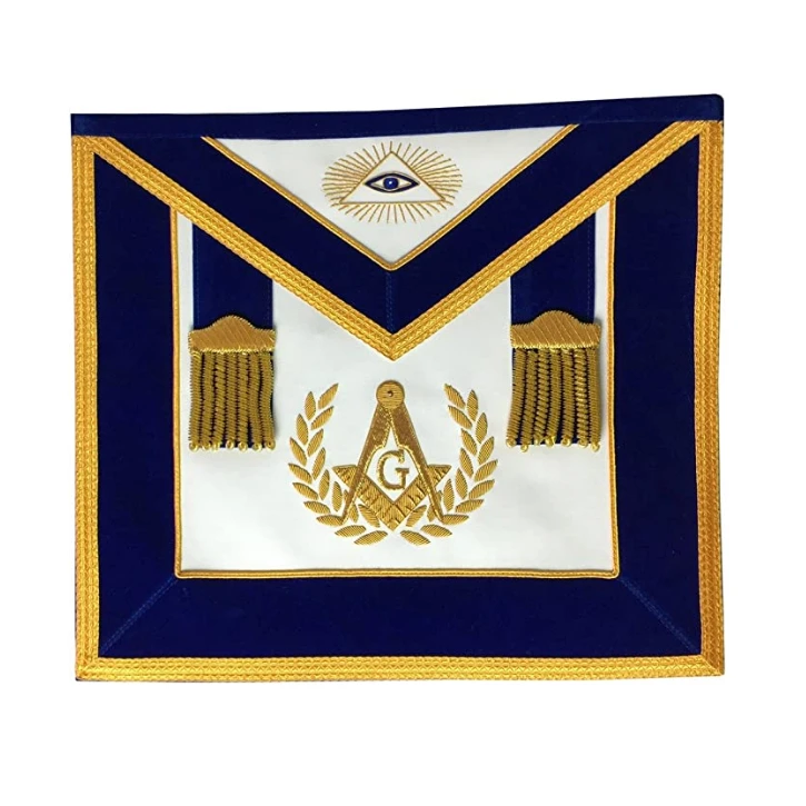Masonic Blue Lodge Master Mason Collar Cuffs regalia Embroidery and Breathable Apron from pakistan