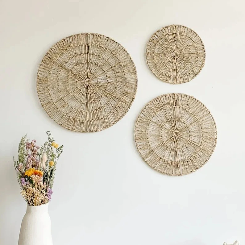 High quality event Amazon supplies eco-friendly seagrass placemats party tableware woven placemat wall living room decoration