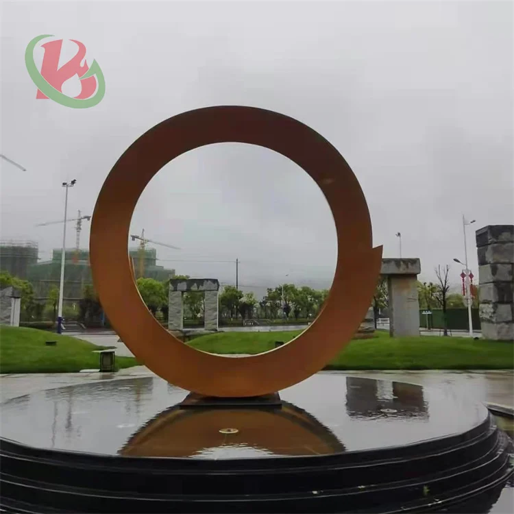 Сталь Corten круглый стол для воды садовый водопроводный фонтан пруд