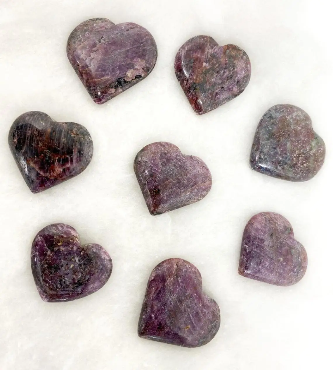 Wholesale NATURAL Gemstone RUBY CORUNDUM HEALING Crystal PUFFY HEART
