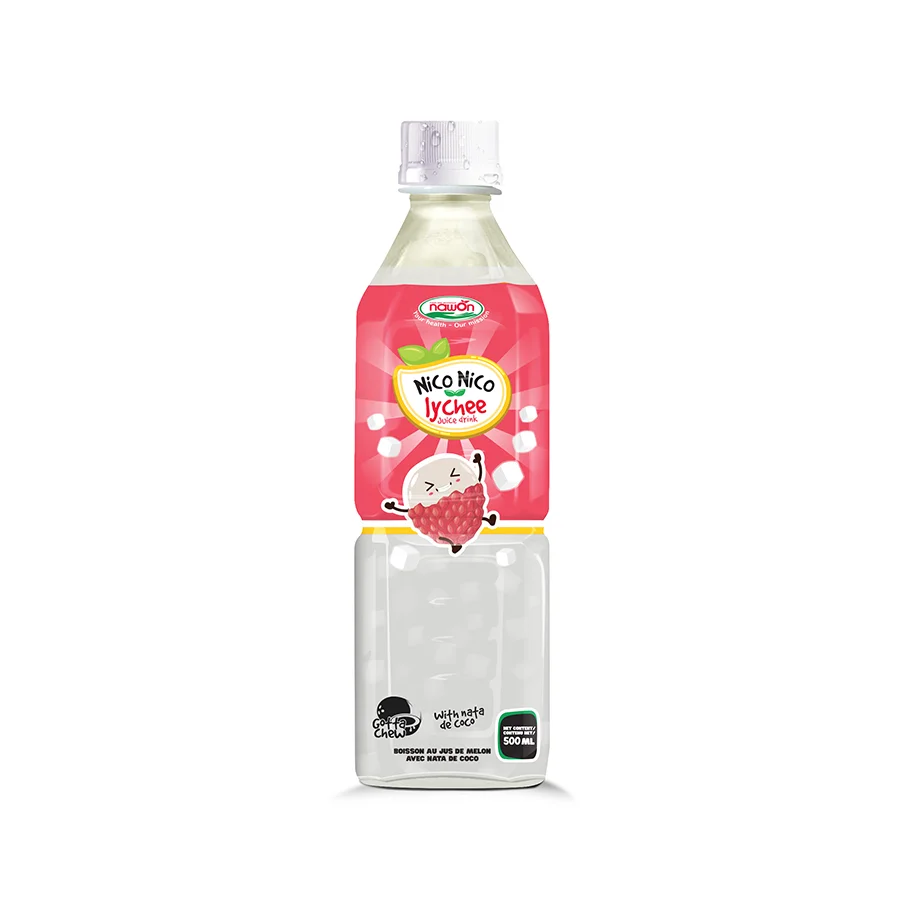 Free Sample 500ml Nico Nico Mixed Fruit Juice with Coconut Jelly - Nata De Coco Drink Wholesale Supplier HALAL Soft Drink