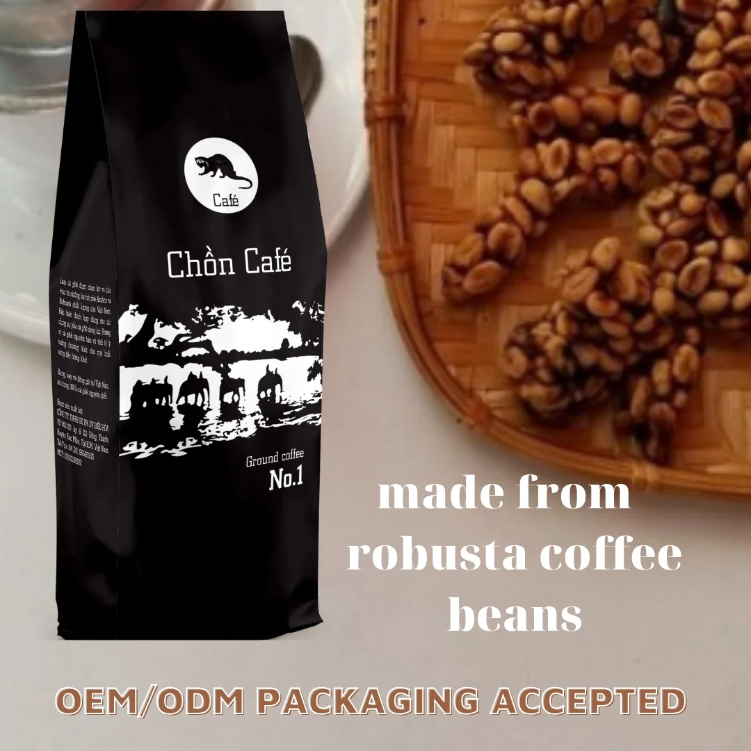 Buyer Label Offered Organic Weasel Ground Coffee Grounded Process Wholesale Produced In Vietnam - 500gr