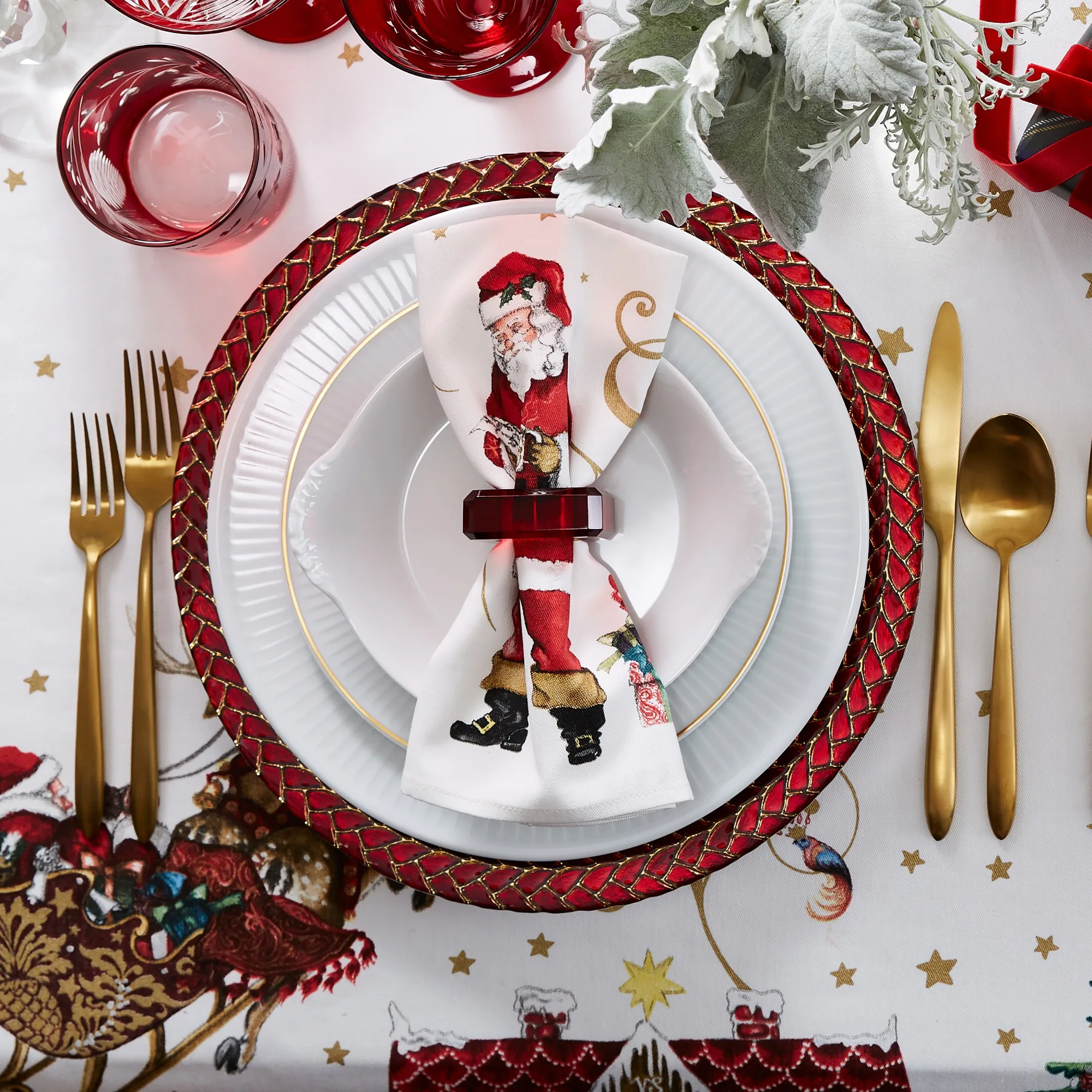 Red Acrylic Napkin Rings Polished Finish Wedding Party Table Decoration Napkin Holders Square Hotel Plexiglass Napkin Buckles
