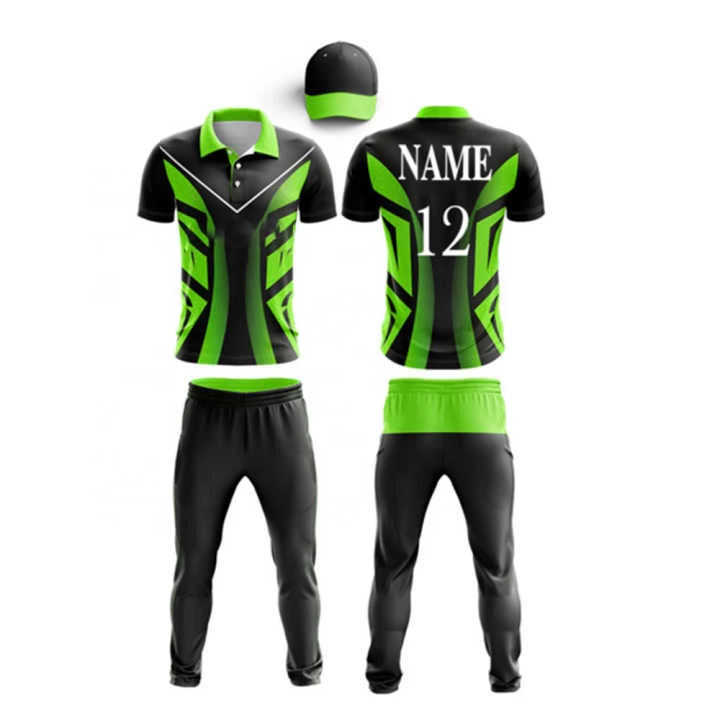 New Team Sublimation Cricket Uniform Custom Cricket Uniform Kit T Shirt and Trouser Custom Cricket