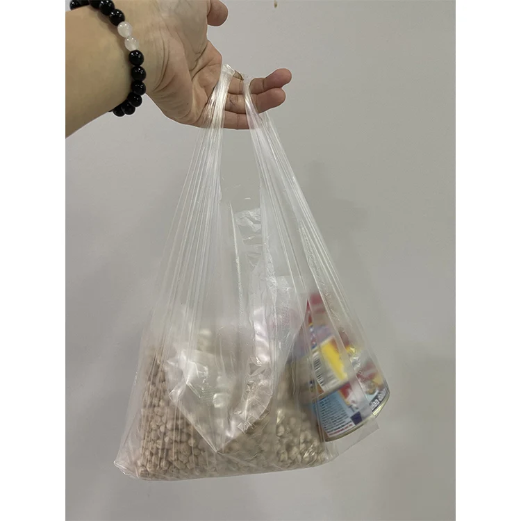 High Quality T-Shirt Food Takeaway Bag Various Sizes Can Customize Logo and Design Transparent Takeaway Carry Clear Plastic Bag