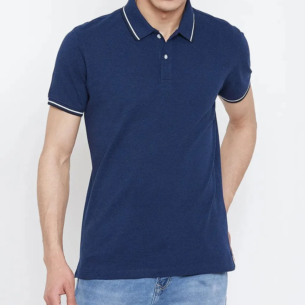 2024 New Latest Design Toweling Polo Shirt 100% organic cotton terry cloth ecofriendly Contrast Striped polo shirt for men
