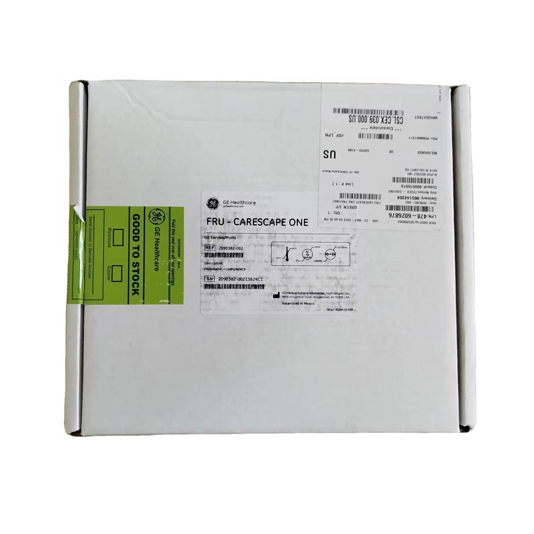 Сервисные детали 2090382-002 GE-пневматические компоненты FRU Carescape One
