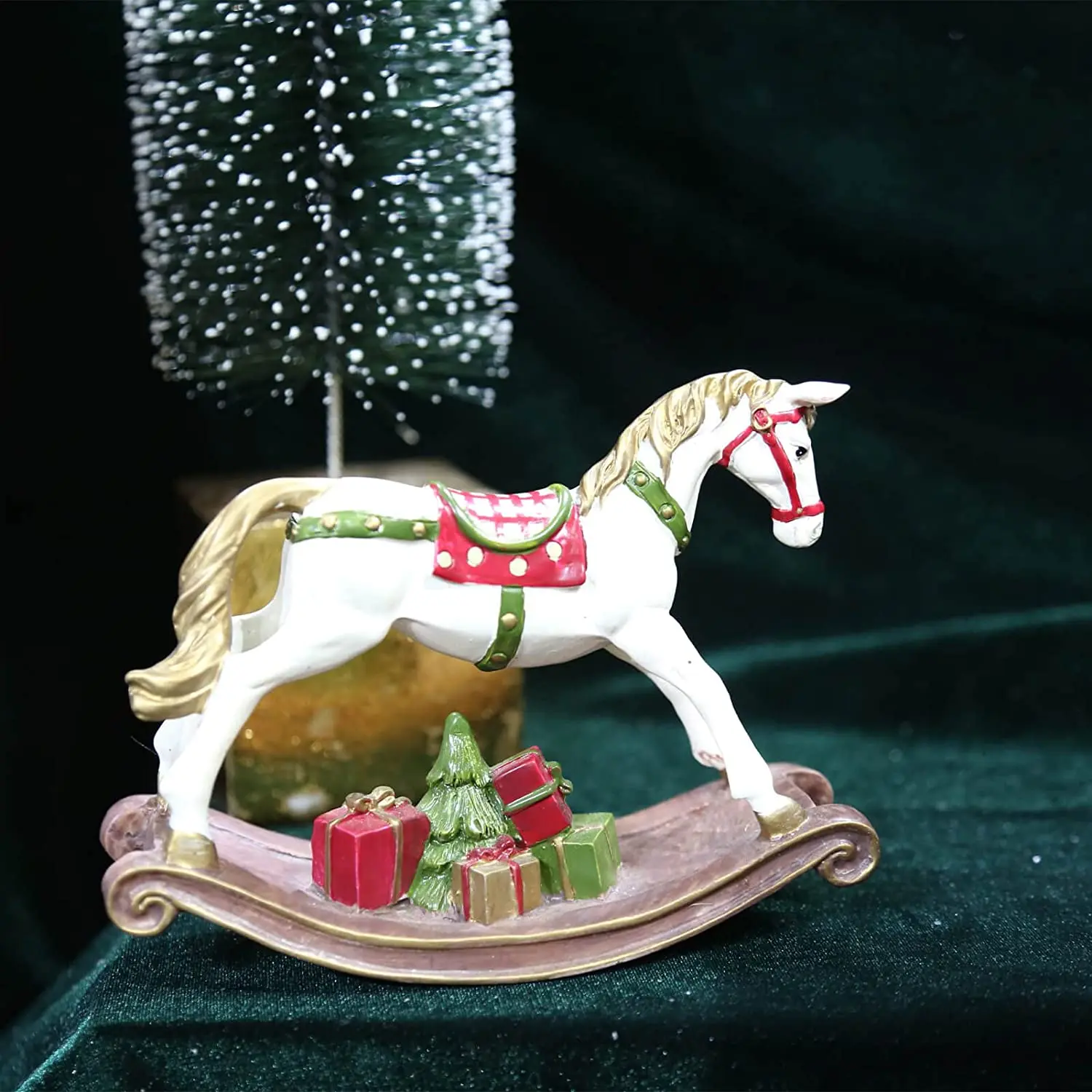 Hand Made and Painted Resin Rocking Horse Figurines Statues