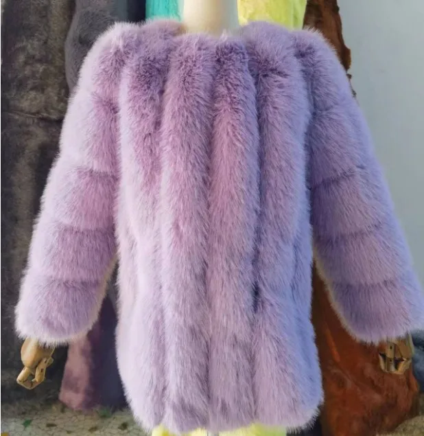 Oem Winter Warm Women Plus Size Coat Ladies Fox Fur Coat Long Outerwear