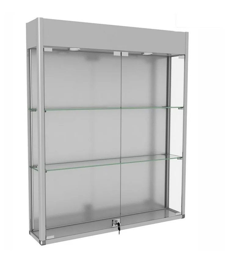 Retail High End Cell Phone Display Showcase Illuminated Wall Mounted OEM Fashionable Store ,Lockable Wall Display Glass Showcase