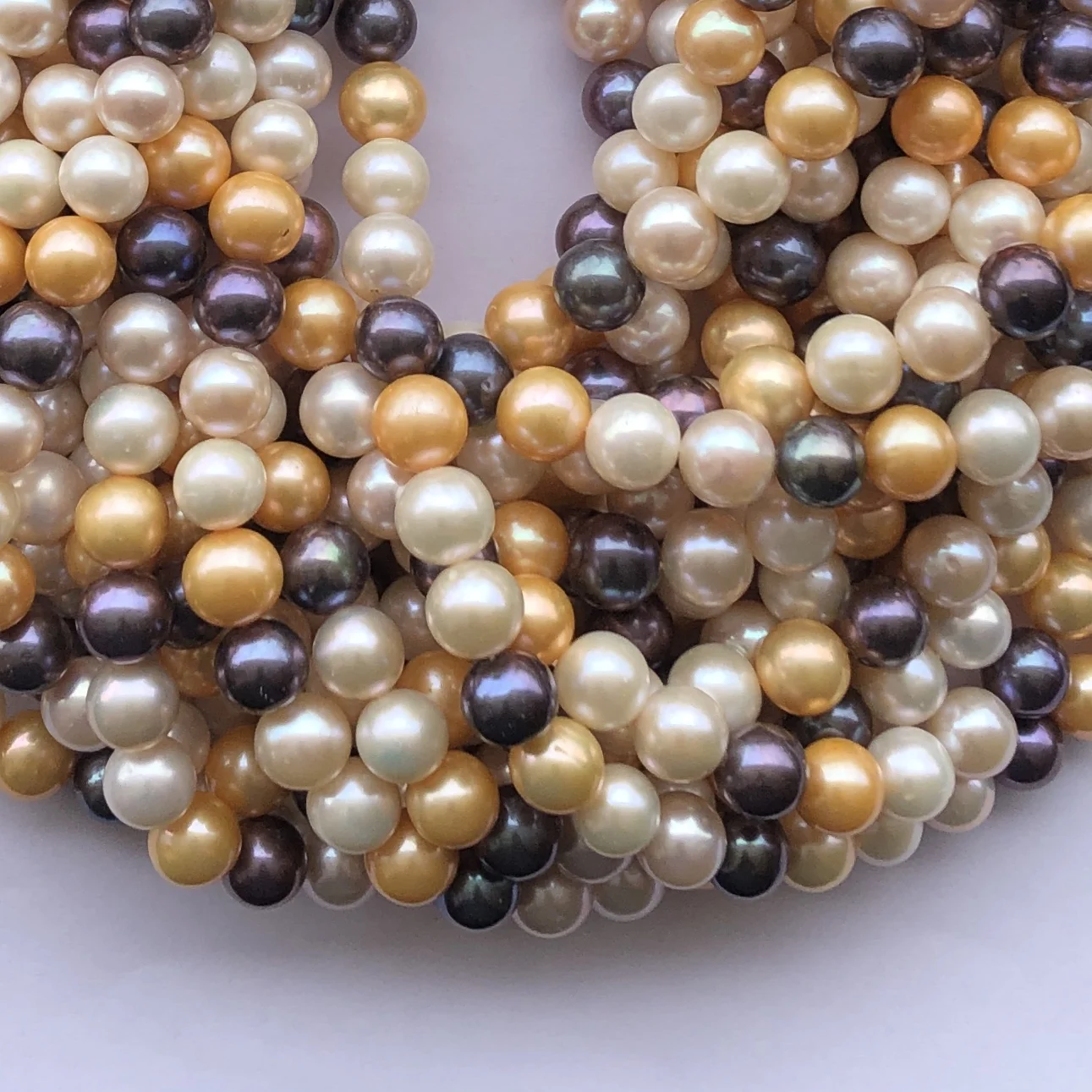 10mm 12mm Natural Yellow Black Rainbow Color Freshwater Pearl Stone Round Gemstone Beads from Manufacturer Online India Alibaba