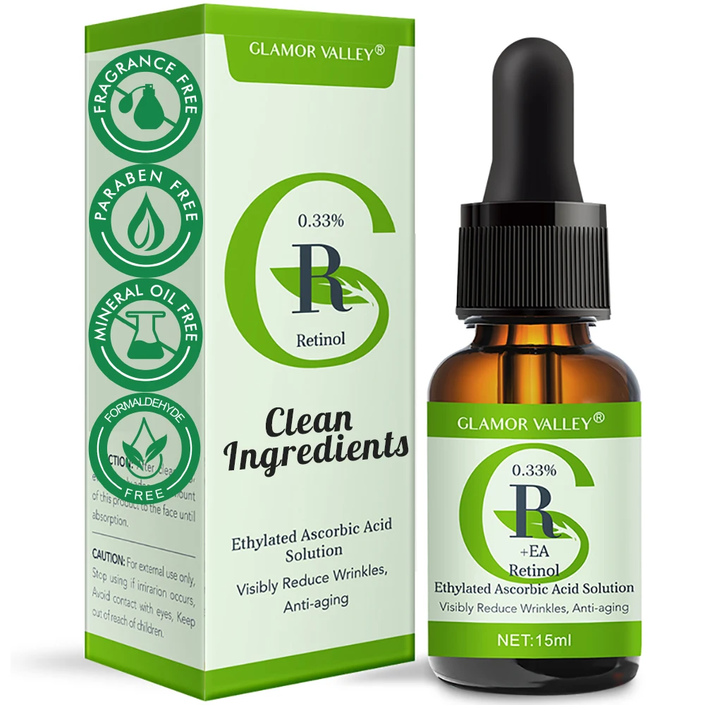 Clean Vegan SKin Care Custom Private Label Facial Skincare Vitamin C Serum for Face Pure Hyaluronic Acid Serum  Retinol Serum