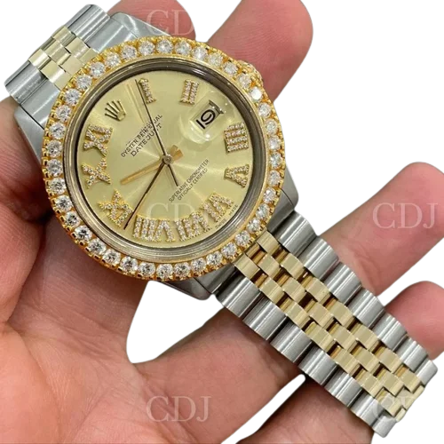 Hot Selling Luxury Iced Out Watch VVS Moissanite Diamond Stainless Steel Stylish Custom Hip Hop Luxury Wrist Watch For Men