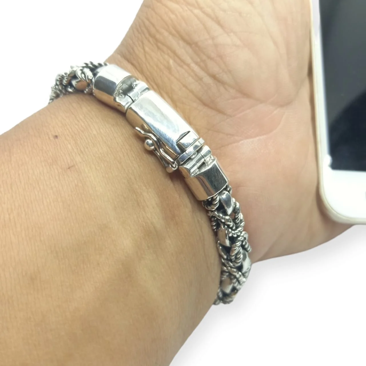 NY-CHB060-Silver Chain Bracelet Byzantine Classic Design Chain Sterling Silver Bali Chain For Gift Women Men Unisex