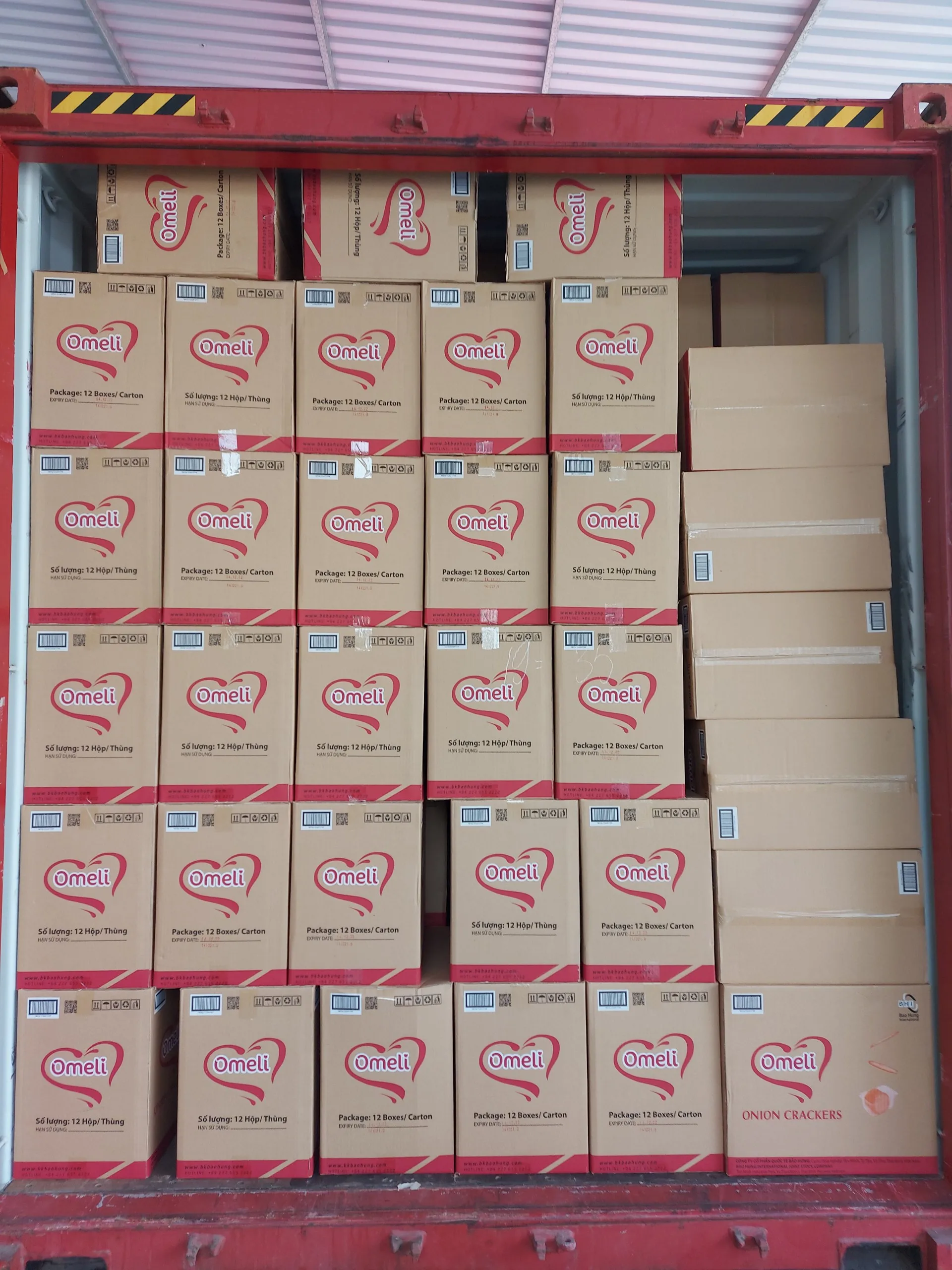 OMELI Brand Crispy Thin Biscuit Cracker Potato Flavour Round Slide - in Paper box weight 300g - OEM Available