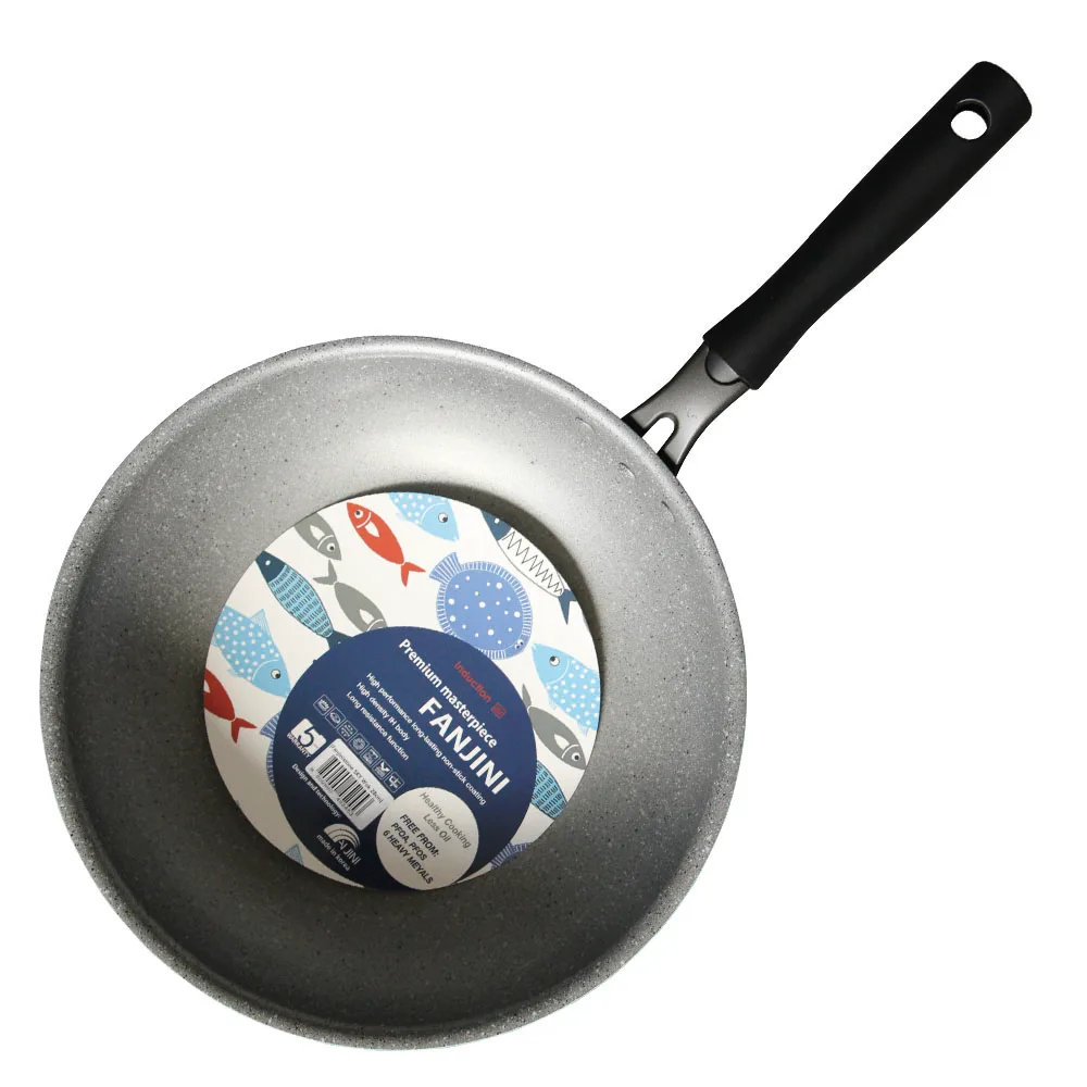 [JINIPAN]KOTRA Wok Stone Toxic Free IH Wok28 Bonded Cookware aluminum frying pan fry pans Stainless non stick baking pan