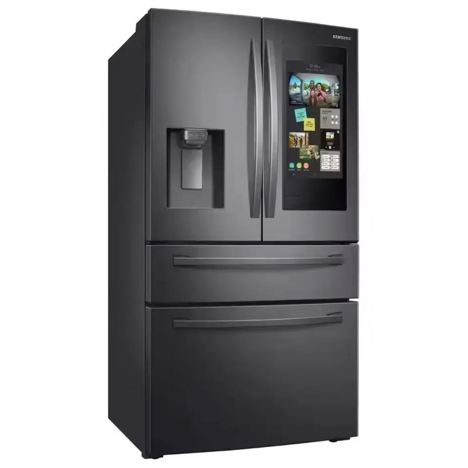 Free shipping worldwide 28 cu ft 4 Foor French Door Refrigerator With Touch Screen Stainless Steel