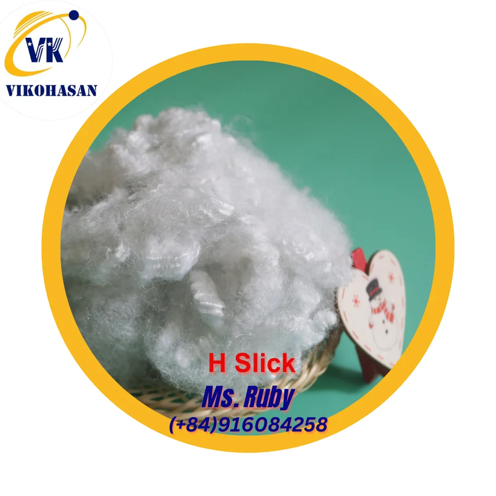Low Price 15D/20D HC Slick White Holow Conjugated Recycled PSF Vikohasan Manufacturer for flame retardant glass cotton