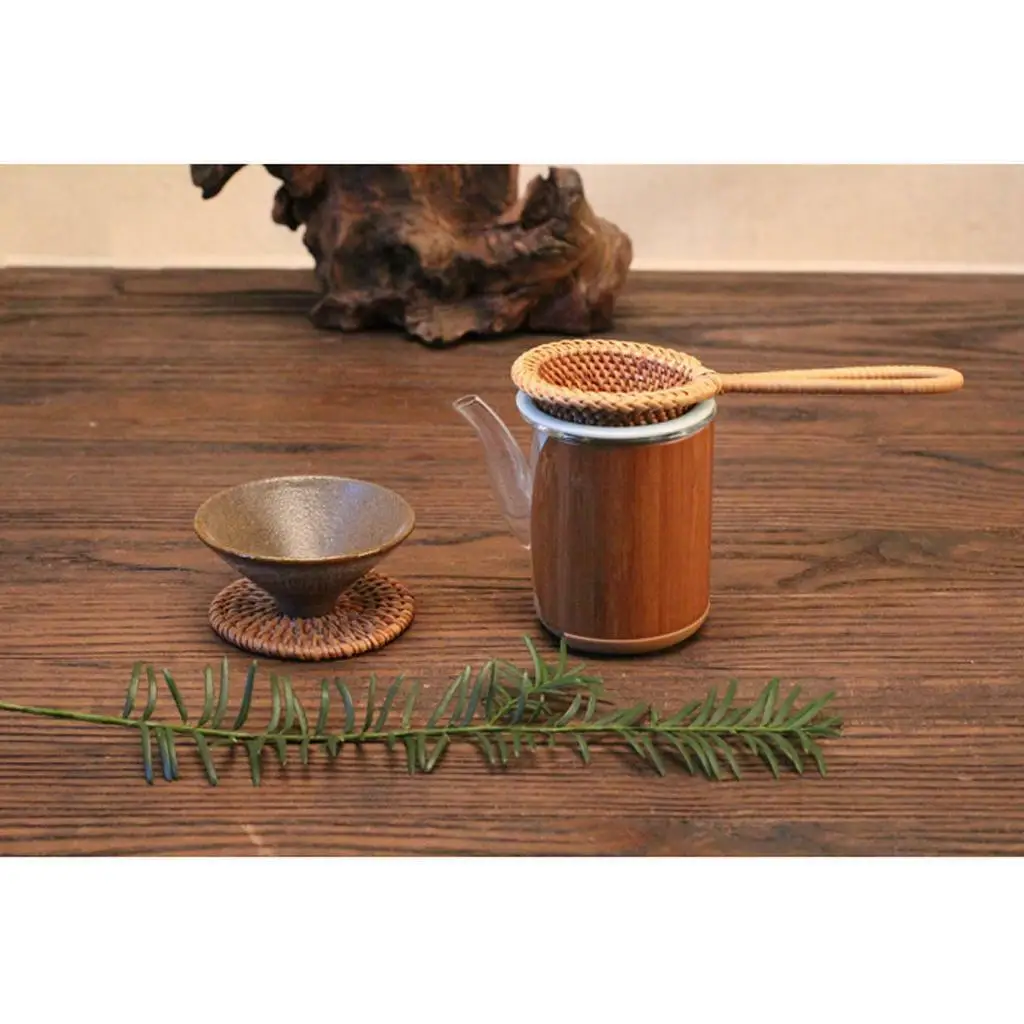 Бамбуковая кофейная заварка из натурального бамбука с коричневым оттенком идеально подходит для стильного приготовления эспрессо и