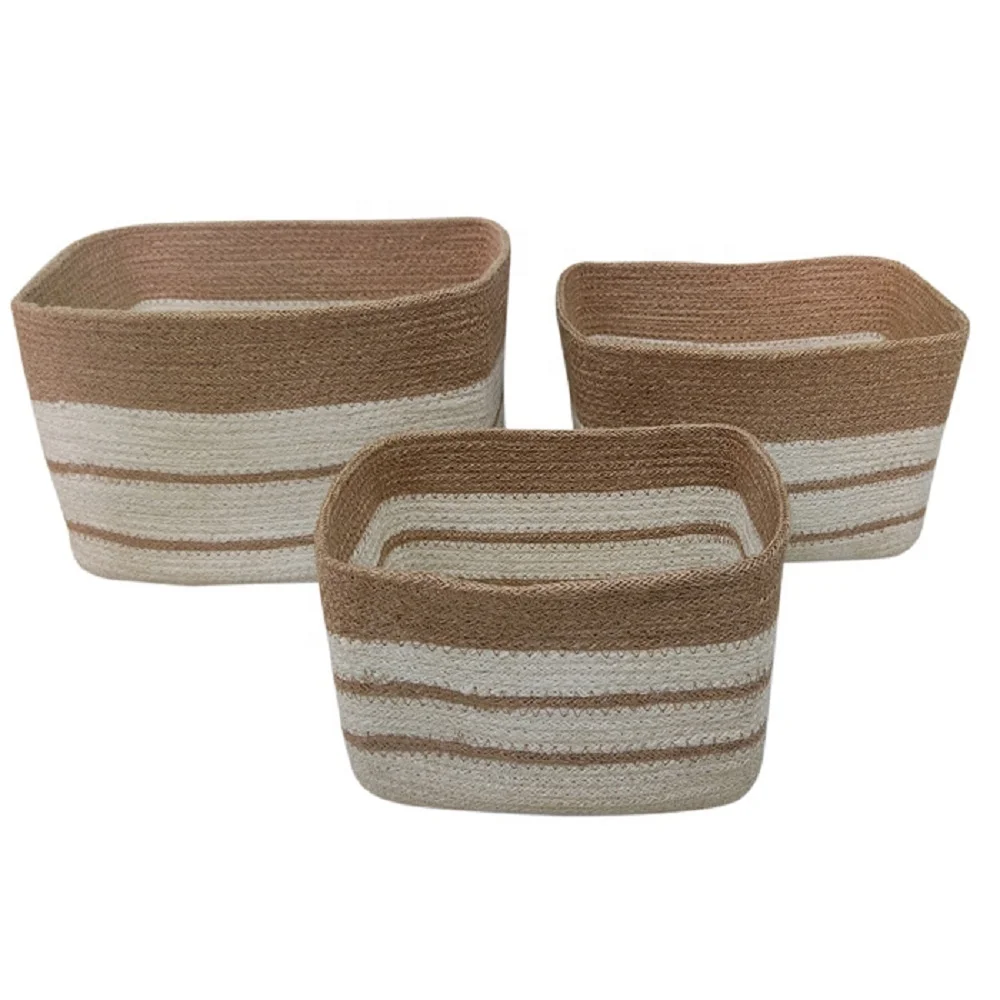 Eco-friendly Sustainable Wholesale Beautiful Jute Rope Baskets.