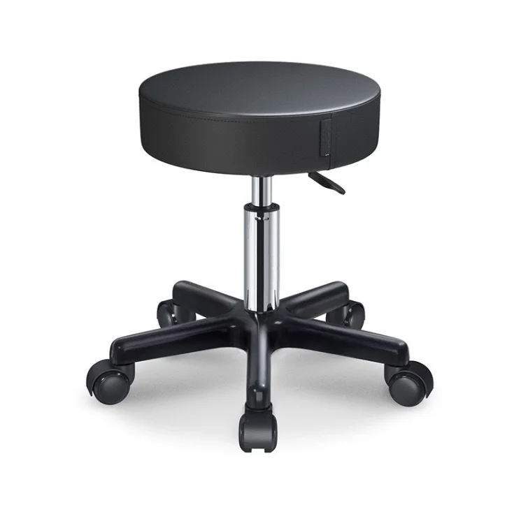 JBY-104 Factory customized black 360 degree swivel adjustable round rolling stool beauty salon stool swivel stool with wheels