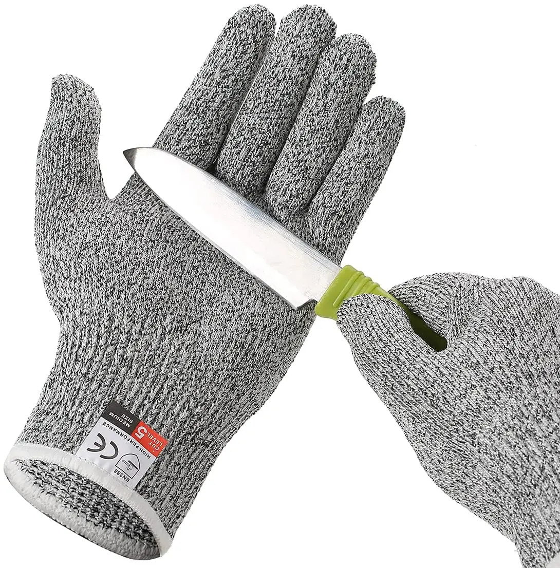 Защитные рабочие перчатки с полиуретановым покрытием бесшовные вязаные защитой от порезов и гладким захватом на ладони промышленные