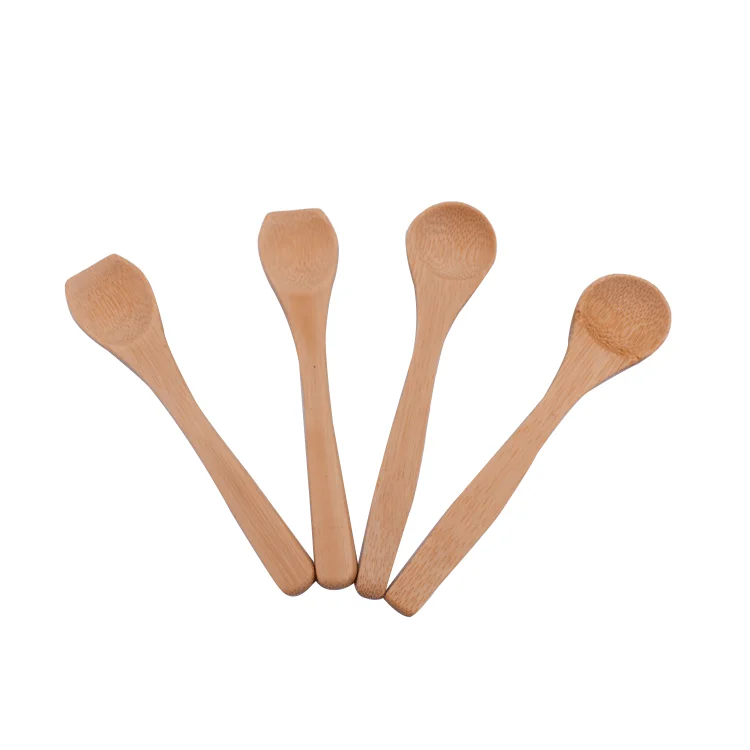 Eco-Friendly Ice Cream Yogurt Honey Bamboo Spoon Customized Mini Scoop Baby Feeding Spoon Small Coffee Spoon