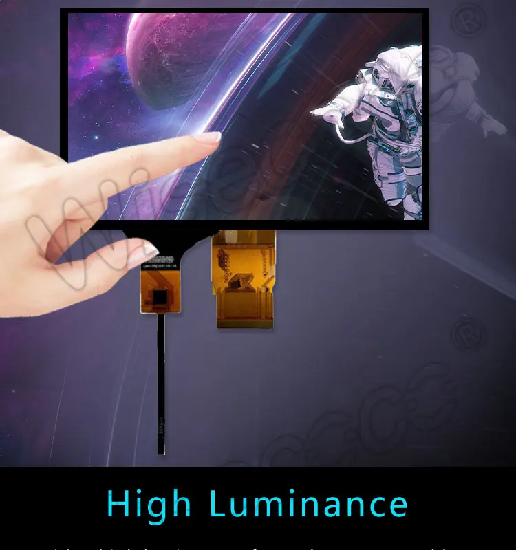 Wisecoco 7 Inch Industrial Grade Tft Lcd Panel Solution LVDS 40Pins Interface I2c Touch 1024*600 Lcd Screen Display