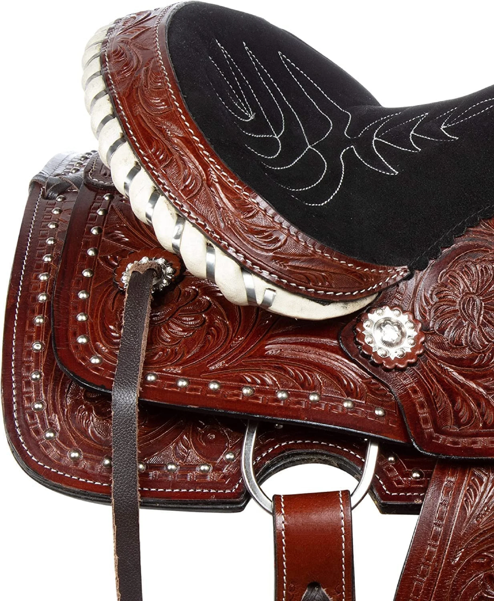 Premium Quality Western leather Horse Saddle With Matching Horse Tack Set Genuine Leather Barrel Saddle English Racing Saddle