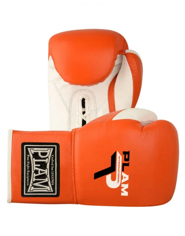 Lace up Metallic and Plain  Cow Hide Leather Boxing Glove For Professional Fights