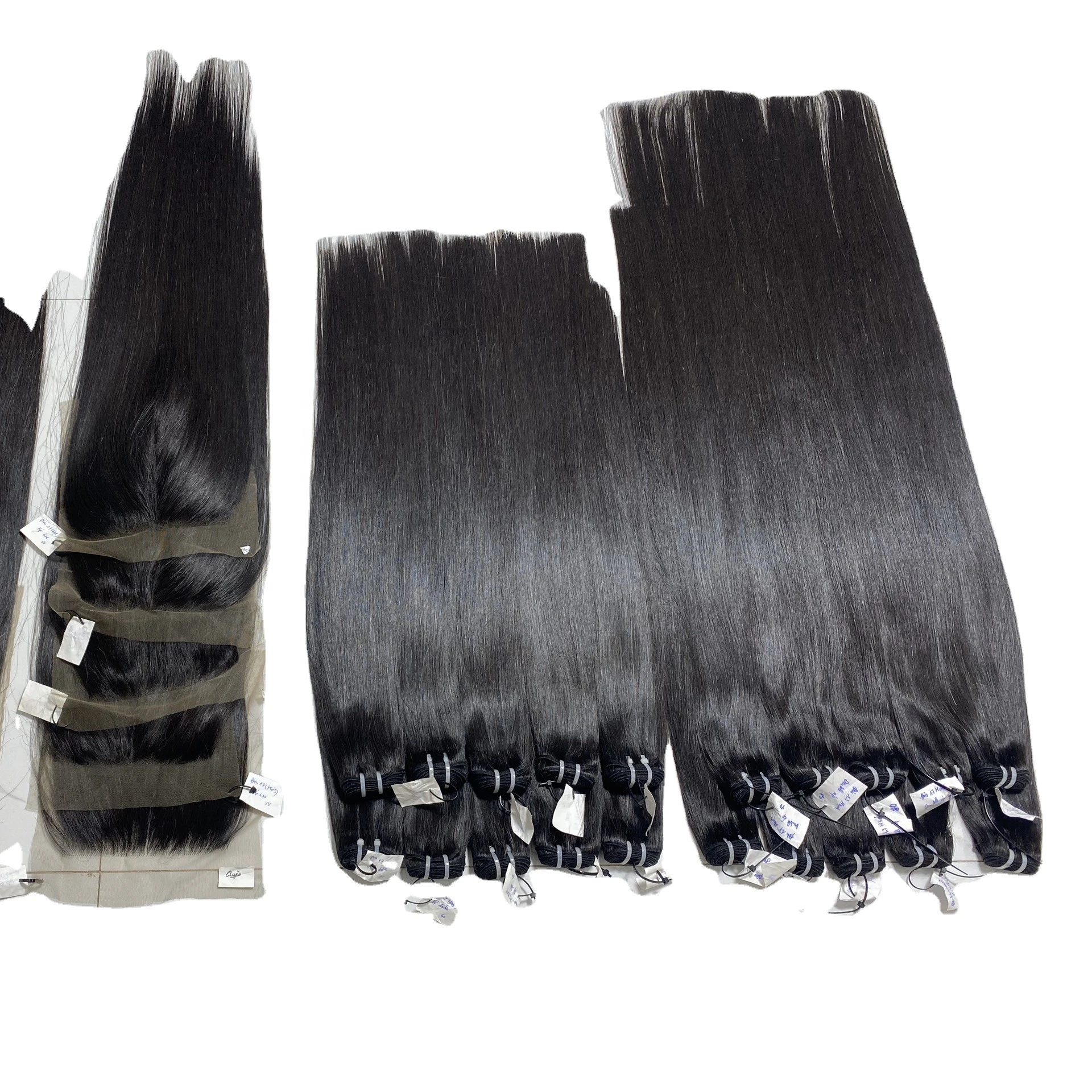 Human Hair Extensions,Cuticle Aligned bone straight Hair Bundles,Vietnam deep wave Super Double Drawn Raw Hair