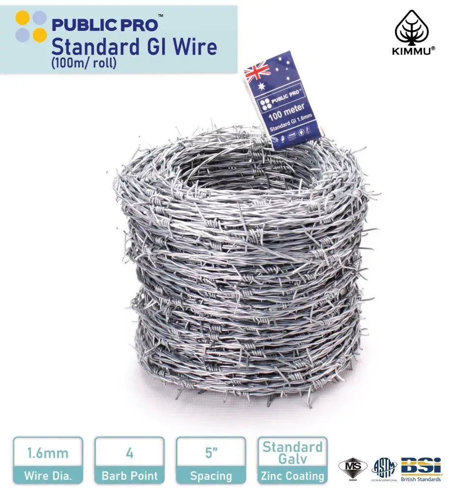 Factory Direct Good Price Standard Galvanized Reverse Twist Barbed Wire 1.6mm x 100 meter