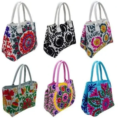 Indian Beautiful Suzani Shoulder Bag Handmade Cotton Embroidered Vintage Suzani Decorative Hippie Tote Women Boho Shopping Bag