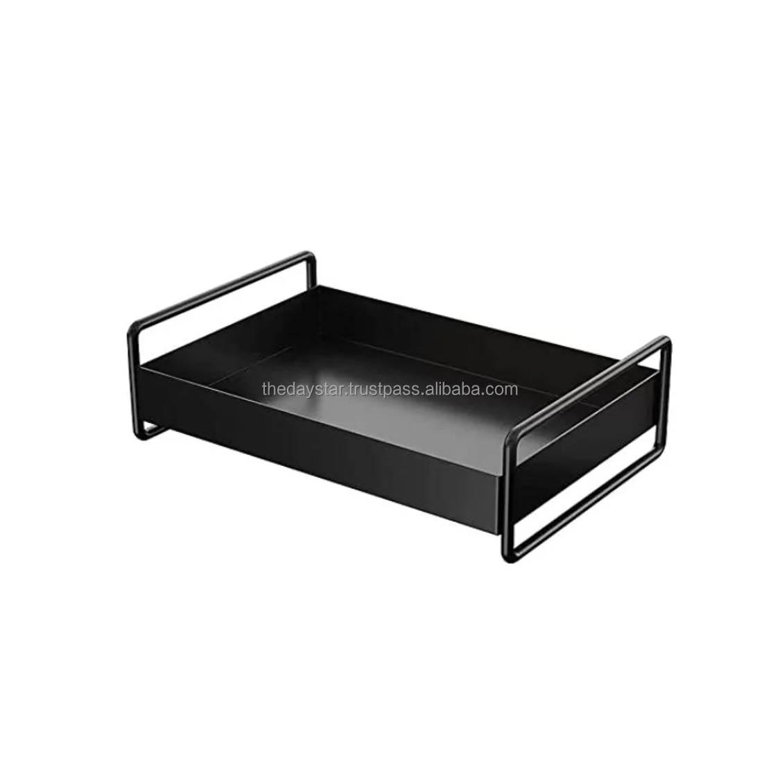 Customizable Metal Black Rectangles Shape Decorative Serving Tray or Serving Platter For Hotels Restaurants And Dinning