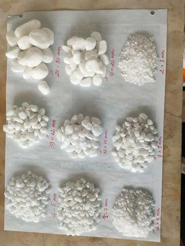 wholesale natural snow white pebble stone vietnam pebble