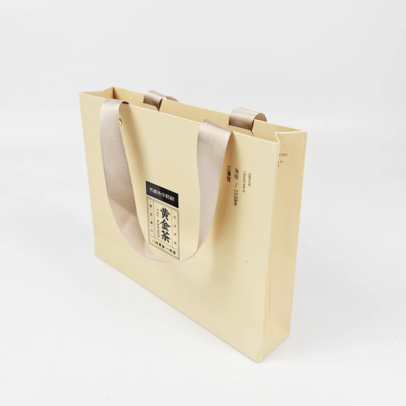 OEM/ODM luxury tea cake packaging bag pearlescent paper custom print logo gift paper bags