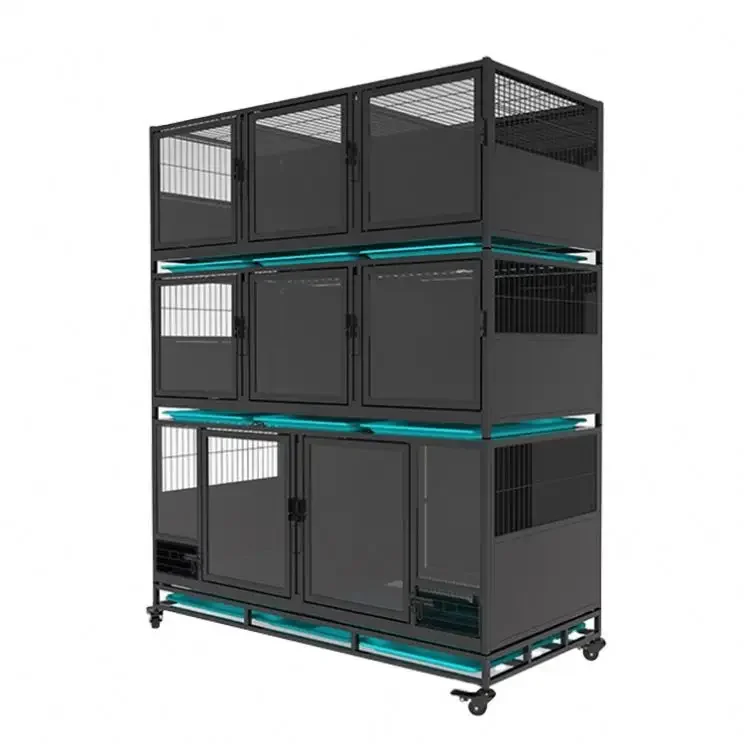 2023 Novelty Designed China Commercial Glass Stackable Pet Animal Dog Breeding Cages Large Heavy Fashion Dog Pet Metal Cage