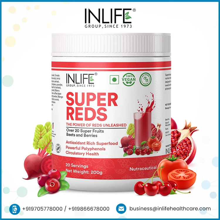 Super Reds  - 200g Powder with Antioxidants From 20 Superfoods, Fruits, Beets & Berries at Low Cost
