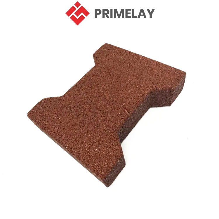 Interlocking Pattern Easy to Install 43mm Thickness Heavy Duty Slip Resistant Dogbone Shape Rubber Pavers for Outdoor Walkway