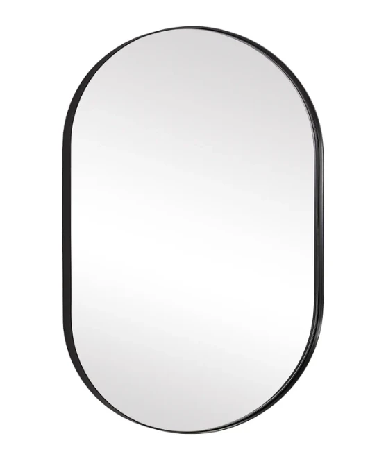 Apartment BSCI factory gold oval black modern wall decorative mount mirror