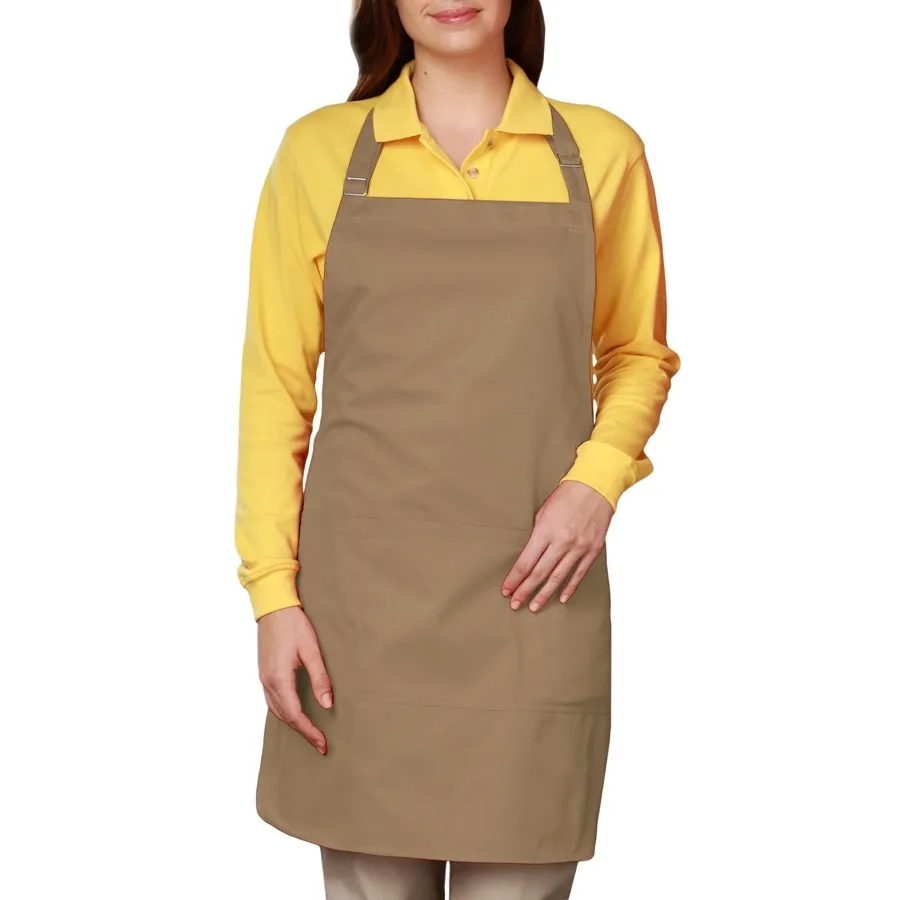 Custom Print Logo Design Cotton Polyester Pure Color Black Cooking Food Man Women Garden Bib Chef Kitchen Apron