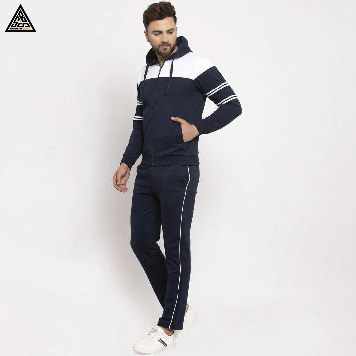 Jogger suit men tracksuit zipper cotton sweat suit sport men zip up sports wear tracksuit winter custom logo tracksuits for men