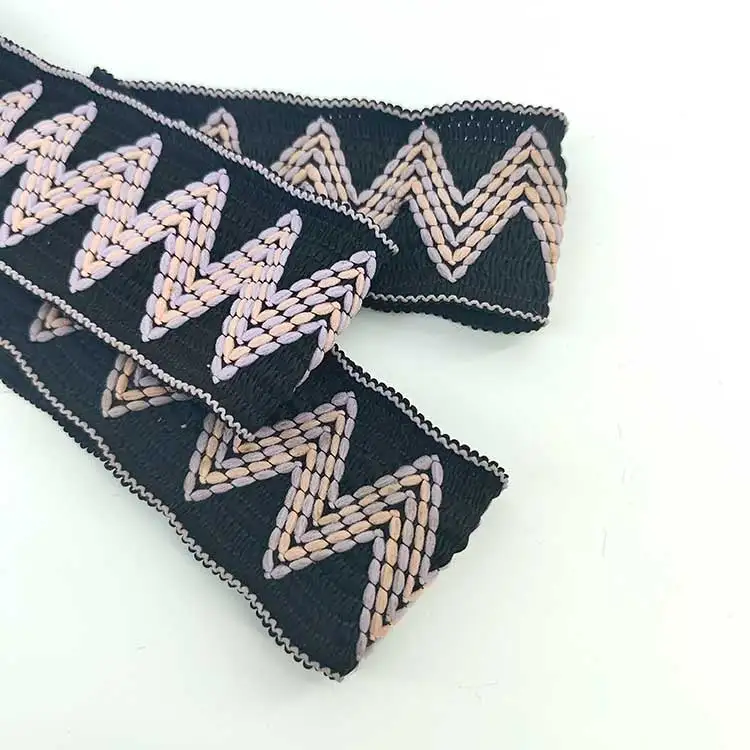 Beautiful Eco-friendly Invisible Waistband Resistance Webbing High Quality Zigzag Elastic Trim Band