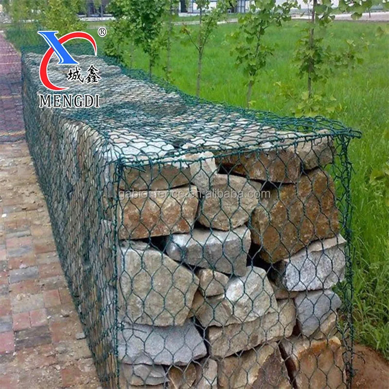 wire stone fence galfan galvanized PVC welded mesh gabion box decorative building wall fence