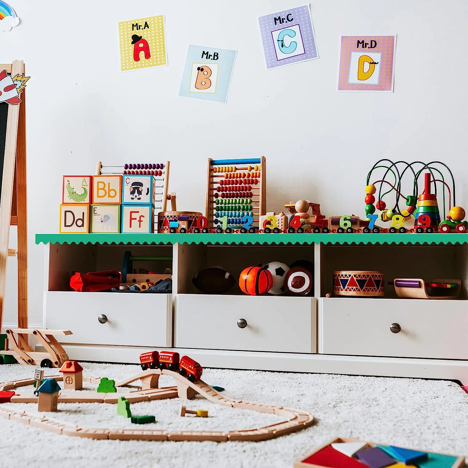 Scalloped Bulletin Board Borders Multicolor Rolled Border Trim Bulletin Board Decor Classroom Paper Bulletin Border