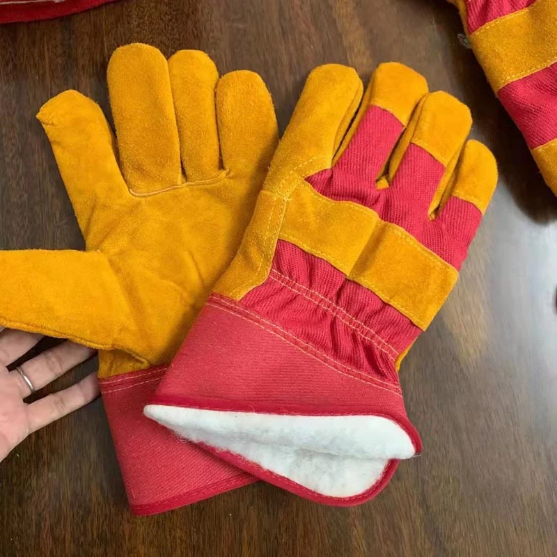 Custom Gardening Gloves Heavy Duty Heat Resistant Cowhide Welding Gloves Safety Work Leather Welding Gloves Wholesale