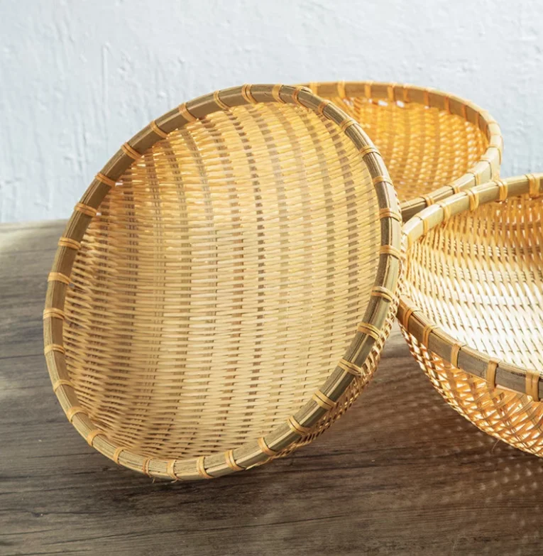 ECO-friendly Round Bamboo Basket for Kitchen/  Bamboo homewares/  Handmade Tablewares made in Viet Nam